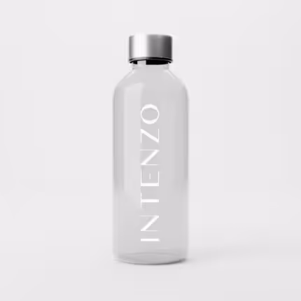 Butelka sportowa INTENZO – 620 ml (przezroczysta, srebrna nakrętka)